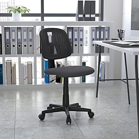 Flash Furniture Flash Fundamentals Mesh Mid-Back Swivel Task Office Chair With Pivot Back, Gray/Black