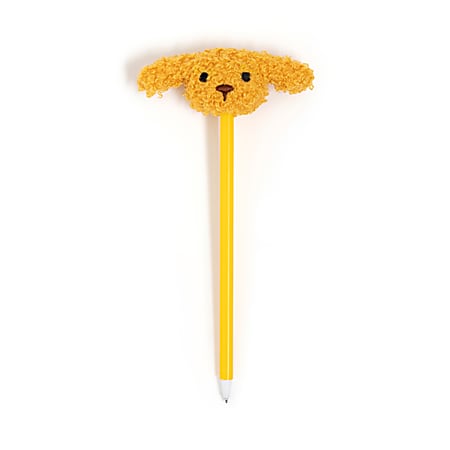 U Brands® Puppy Pal Novelty Ballpoint Pen, Medium Point, 0.7 mm, Yellow Barrel, Black Ink