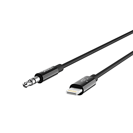 3.5 mm Audio Cable With Lightning Connector, 3 Ft, Black