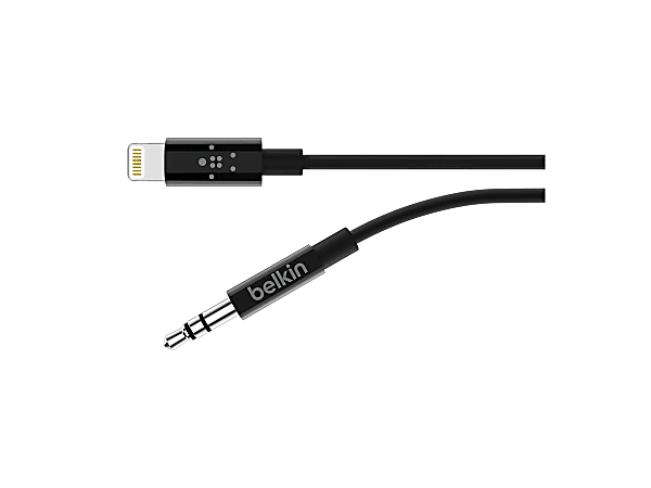 3.5 mm Audio Cable With Lightning Connector 6 Ft, Black