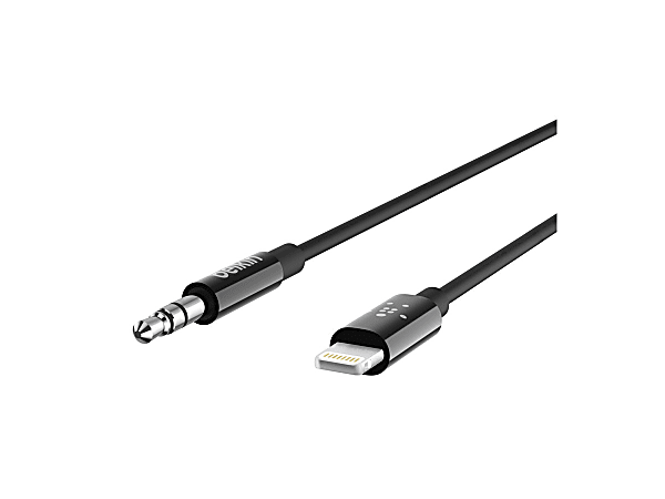 3.5 mm Audio Cable With Lightning Connector 6 Ft, Black