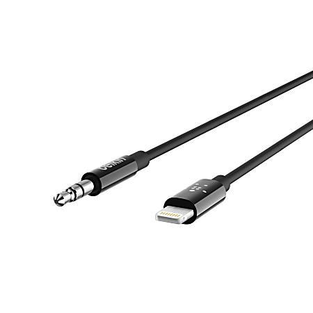 Belkin® Lightning-3.5MM Audio Cable, 6 ft, Black
