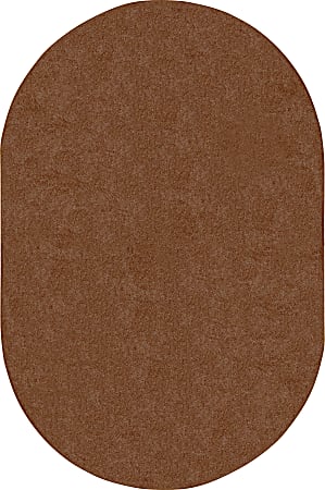 Joy Carpets® Kids' Essentials Oval Area Rug, Endurance™, 6' x 9', Brown