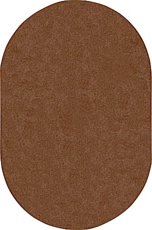 Joy Carpets® Kids' Essentials Oval Area Rug, Endurance™, 6' x 9', Brown