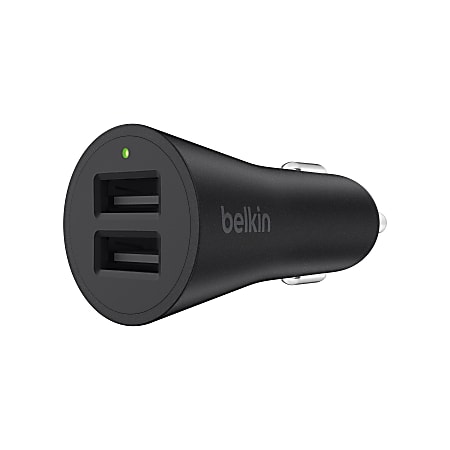 Belkin® BOOST↑UP™ 2-Port USB Car Charger, Black, F8M930BTBLK