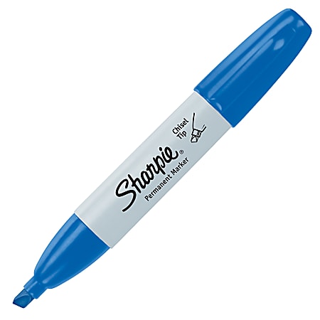 Sharpie® Permanent Marker, Chisel Tip, Blue Ink