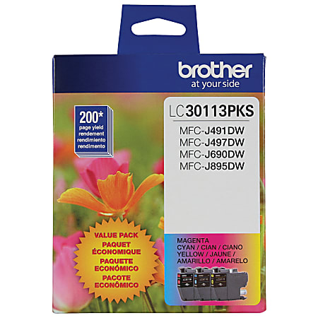 Brother LC30113PKS Color Ink Cartridges, Pack Of 3 Cartridges