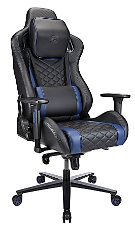 RS Gaming™ Davanti Vegan Leather High-Back Gaming Chair, Black/Blue, BIFMA Compliant