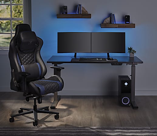 Vegan Leather Computer Gaming Chair with Foot Rest