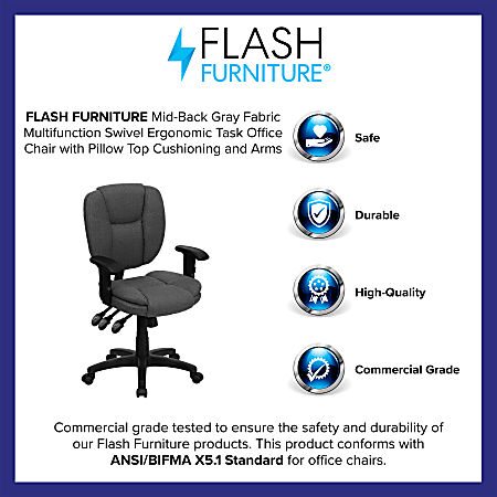 Pillow Top Multi-Function Swivel Tilt Home Office Desk Chairs With Arms 4 Colors 