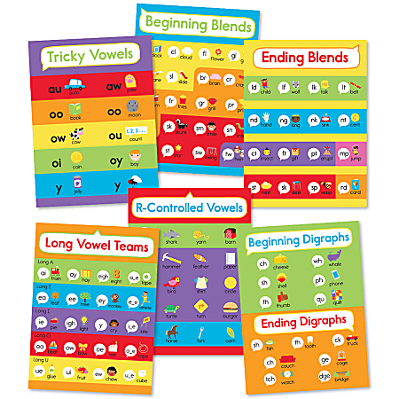 Carson Dellosa Education Phonics Bulletin Board Set, Multicolor, Set Of 6 Pieces