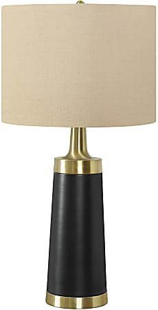 Monarch Specialties Tran Table Lamp, 28”H, Beige/Black