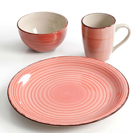 Gibson Home Color Vibes Pastel 12 Piece Mix and Match Stoneware Dinnerware