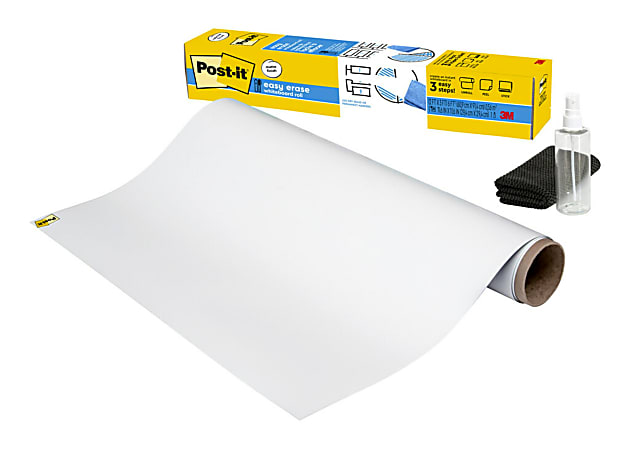 Post-it® Easy Erase Permanent Marker Whiteboard Surface, 3 ft x 2 ft, Permanent Marker Wipes Away with Water, White (EE3X2)