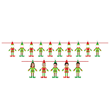Amscan Christmas Do It Yourself Elf Banners, 9', Multicolor, Set Of 3 Banners