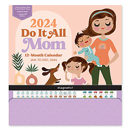 2024 Orange Circle Studio™ Do It All Monthly Wall Calendar, 12-1/5" x 12-4/5", Mom, January To December 2024