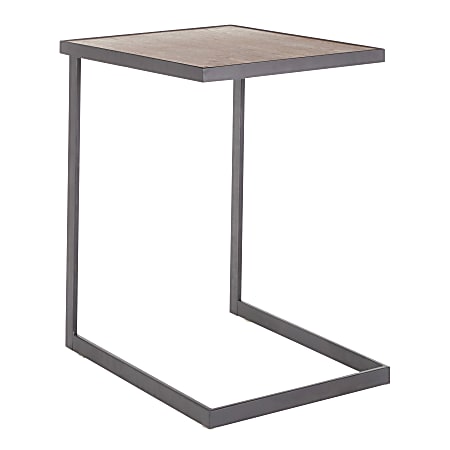 LumiSource Industrial Zenn Side Table, 22-1/2"H x 15-3/4"H x 18-3/4"D, Black/Walnut