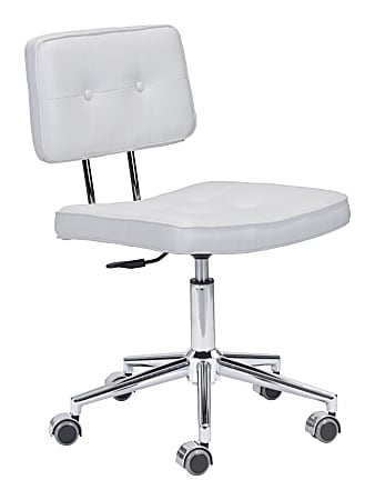 Zuo Modern® Series Office Chair, White/Chrome