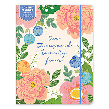 2024 Orange Circle Studio Just Right Monthly Planner, 7-1/2" x 9-3/4", Bella Flora, January to December 2024 , 24354