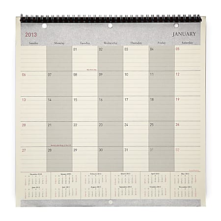 FORAY Wall Calendar 12 x 12 January December 2013 Office Depot
