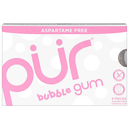 Pur Gum Sugar-Free Bubble Gum, 0.44 Oz, Total Qty 96