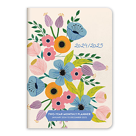 2024-2025 Orange Circle Studio 24-Month Pocket Planner, 4-5/8" x 6-1/2", Bella Flora, January 2024  to December 2025, 24747