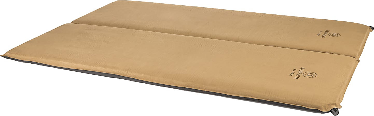 Kamp-Rite 4x4 Self-Inflating Pad, Compact Double, 3"H x 51"W x 77"D, Tan