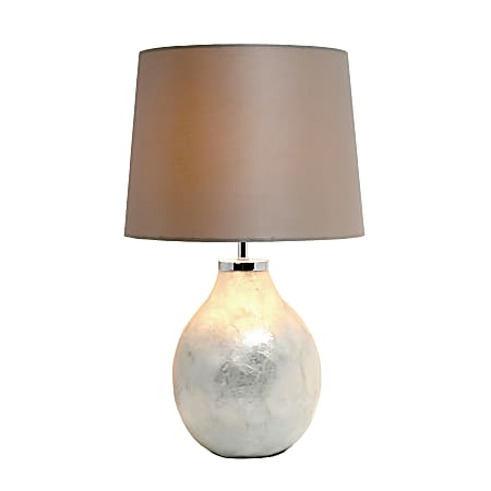 Simple Designs 1 Light Pearl Table Lamp 18 H Light Brown ShadePearl ...