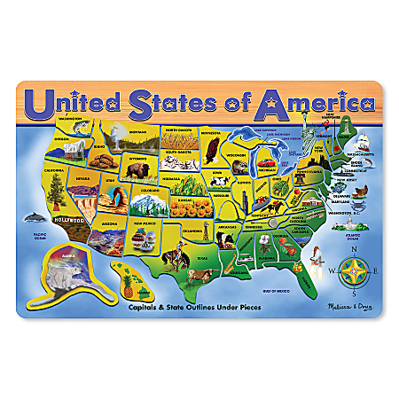 Melissa & Doug U.S.A. Map Wooden Puzzle, Set Of 45 Pieces