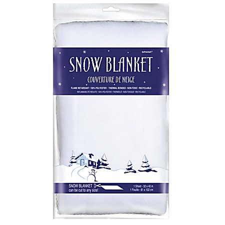 Amscan Christmas Snow Blankets, 32" x 40", Pack Of 2 Blankets