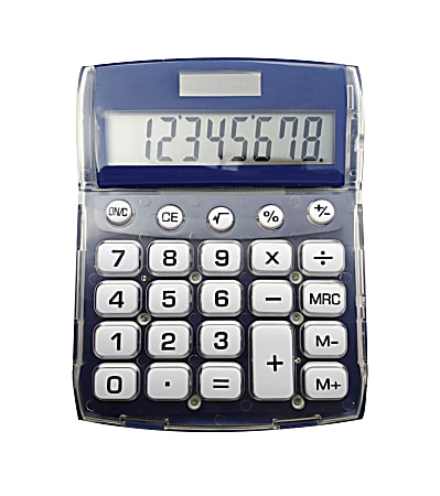 Ativa® 8-Digit Desktop Calculator, Blue