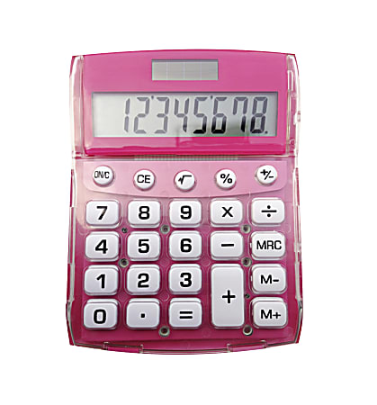 Ativa® 8-Digit Desktop Calculator, Pink