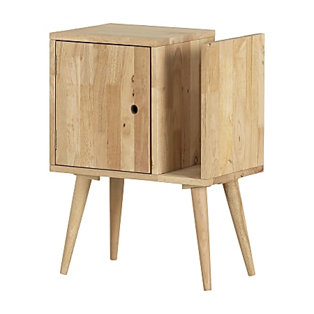 South Shore Kodali Solid Wood End Table With Storage, 26-1/4”H x 19-3/4”W x 11-3/4”D, Natural