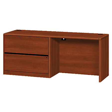 HON® 10700 Series Laminate Left Pedestal Credenza With Lateral File, Cognac