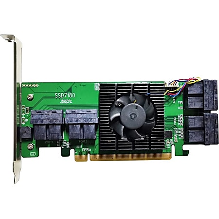 HighPoint SSD7180 NVMe Controller - PCI Express 3.0x16 - Plug-in Card - RAID Supported - 0, 1, 10 RAID Level - SSD7180