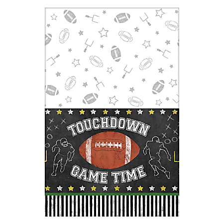 Amscan Football Game Time Plastic Table Covers, 54” x 96”, Pack Of 3