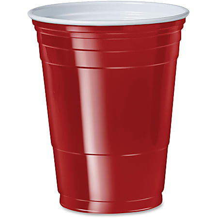 Great Value Everyday Disposable Plastic Cups, Red, 18 oz, 50 count 