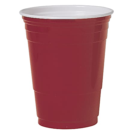 Disposable Party Plastic Cups 18 oz. Red Drinking Cups