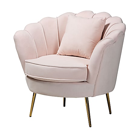 Baxton Studio Garson Accent Chair, Blush Pink/Gold