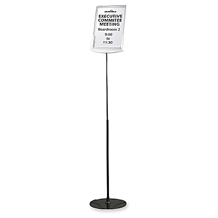 Durable Floor Model Sign Holder, Clear/Gray