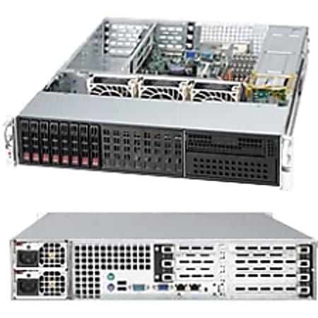 Supermicro SuperChassis SC213LTQ-R720UB Rackmount Enclosure - Rack-mountable - Black - 2U - 9 x Bay - 3 x Fan(s) Installed - 2 x 720 W - ATX, EATX Motherboard Supported - 1 x External 5.25" Bay - 8 x External 2.5" Bay - 7x Slot(s)
