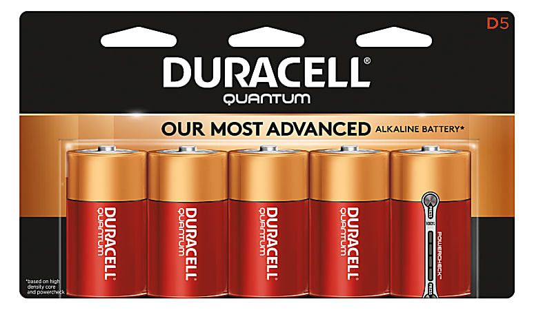 Duracell® Quantum D Alkaline Batteries, Pack Of 5