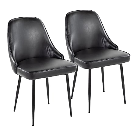 LumiSource Marcel Dining Chairs, Black, Set Of 2 Chairs