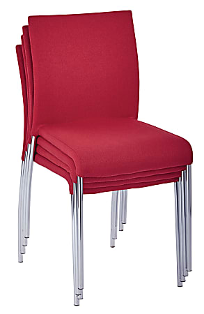 Ave Six Conway Stacking Chairs, Cranapple/Silver, Set Of