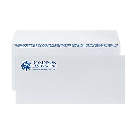 Peel & Seal, Security Business Envelopes,  4-1/8" x 9-1/2", 1-Color, Custom #10, Box Of 500