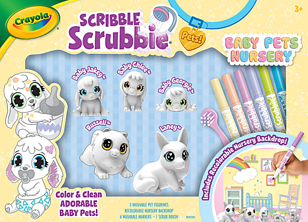 Crayola Scribble Scrubbie Baby Pets, Nursery Playset