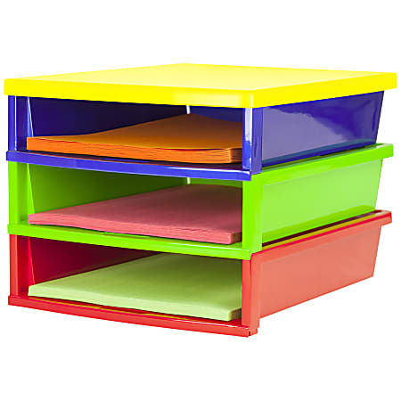 Storex Quick Stack Construction Paper Organizer, 8-7/16”H x 11-1/4”W x 13”D, Multicolor