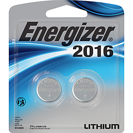 Energizer 2016 Lithium Coin Battery 2-Packs - For Multipurpose - 3 V DC - 120 / Carton