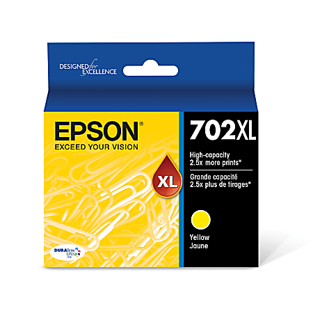 Epson® 702XL DuraBrite® Ultra High-Yield Yellow Ink Cartridge, T702XL420-S