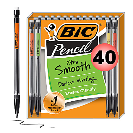 BIC Xtra-Life Mechanical Pencil 5-Count Medium Point 0.7mm Clear Barrel 